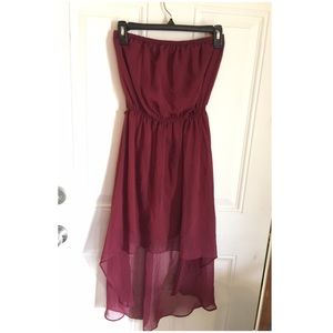 Maroon high low dress